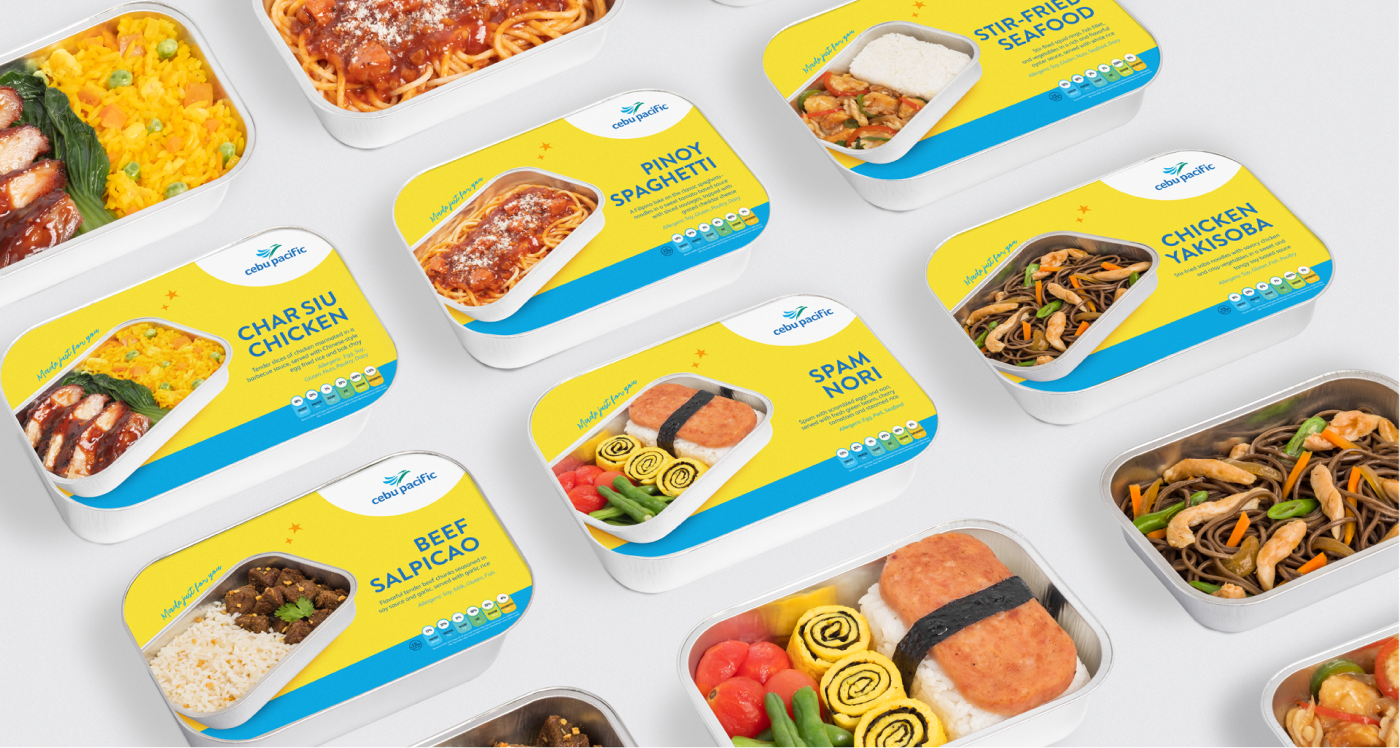 Image showing various inflight meals.