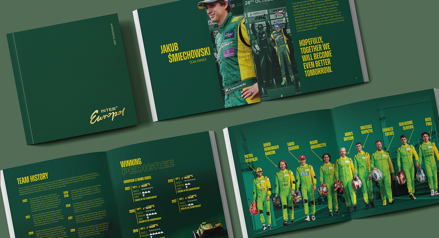 Spread of the Inter Europol Competition book brochure.